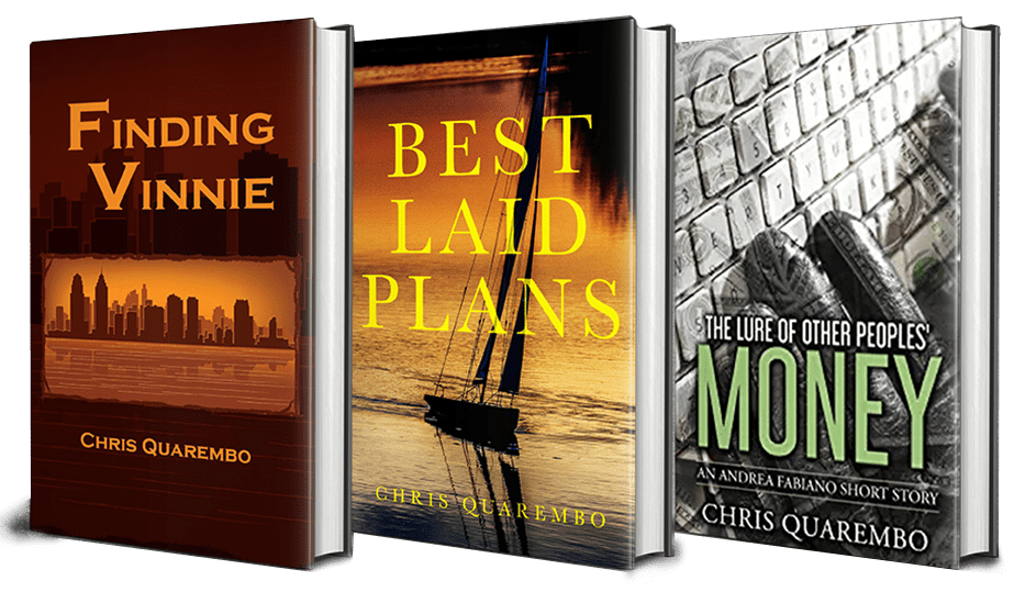 3 books finding vinnie, best laid plans and the lure of other people's money
